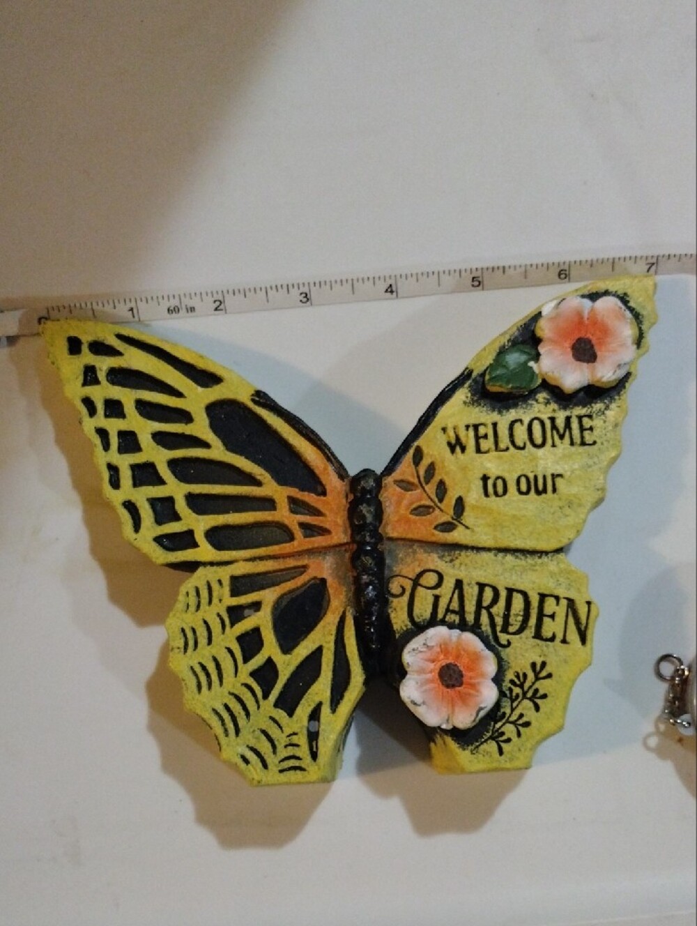 Welcome to Our Garden Yellow Butterfly Garden Decor - Picture 3 of 6